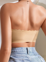 Front Closure Wireless Strapless Bra Beige