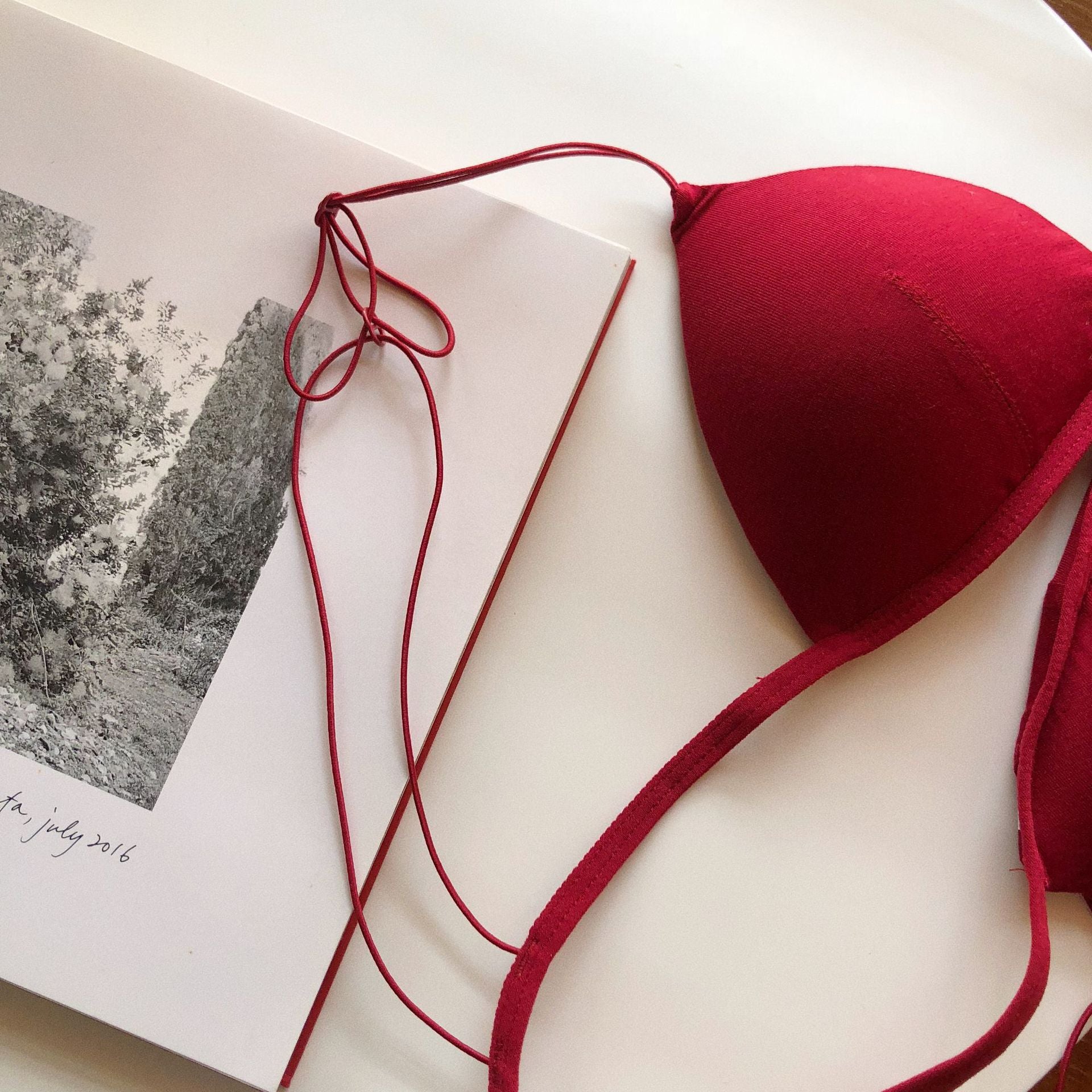 Bralette For Women Wireless Front Buckle Triangular Cup Bra