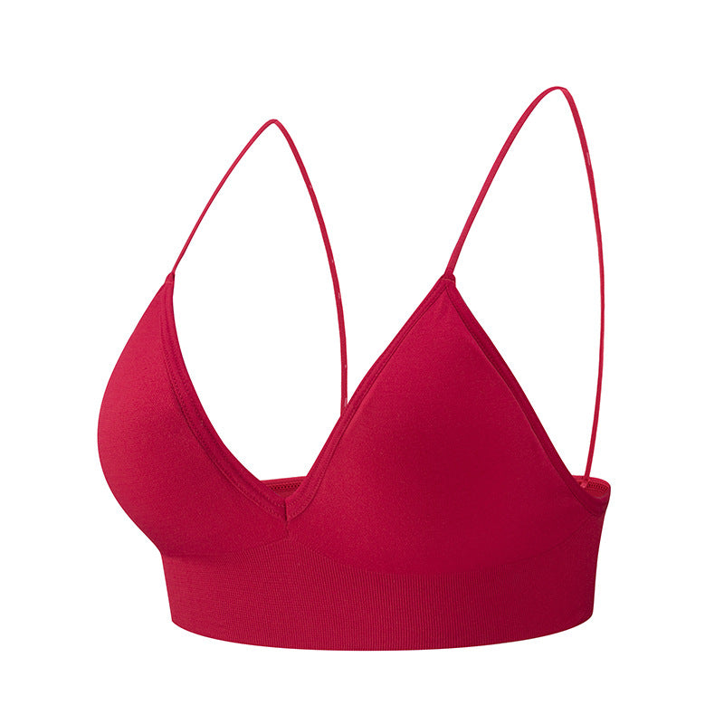 High Elasticity Spaghetti Straps Triangle Yoga Bra