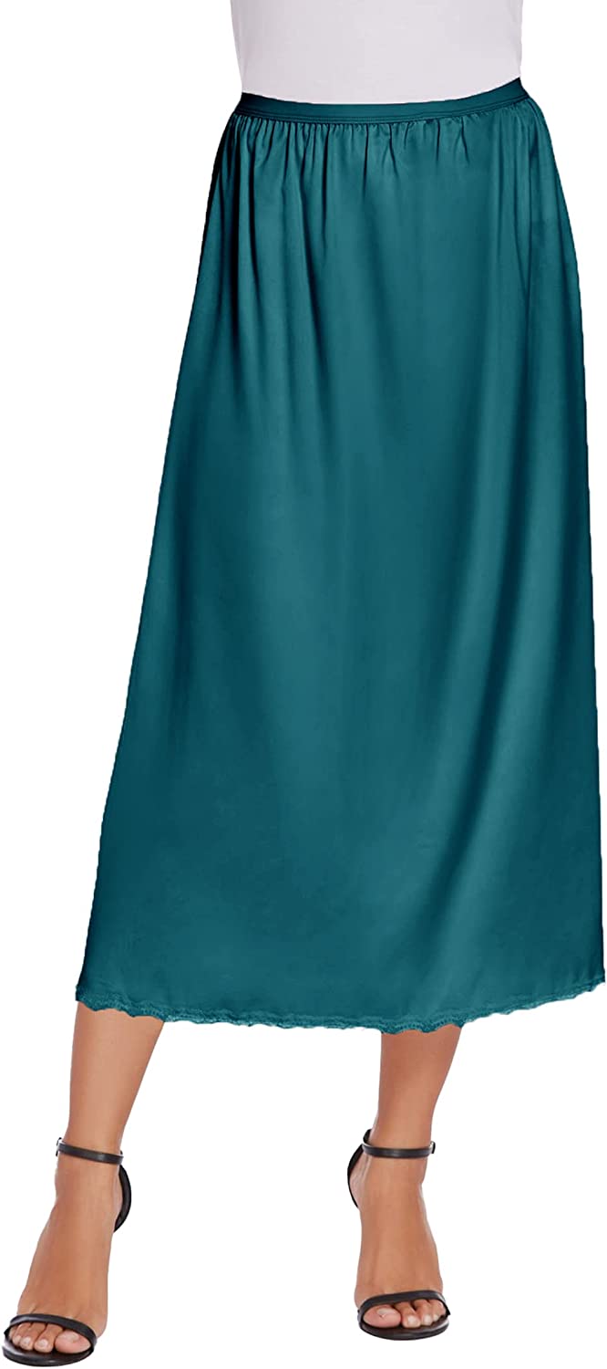 Avidlove Satin Half Slip Lace Long Underskirt S-XXL