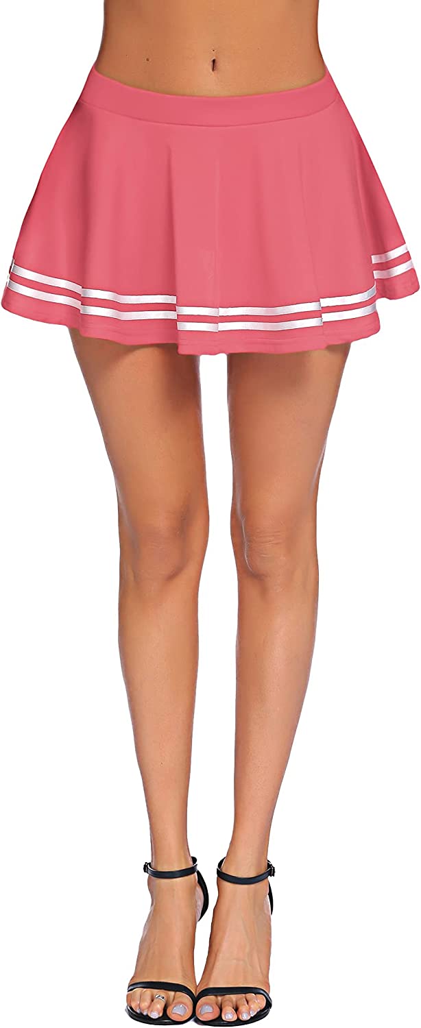 Avidlove Mini Skirt Pleated Elastic Waist Ruffle Sailor Skirts School Uniform Skirts Cheerleader