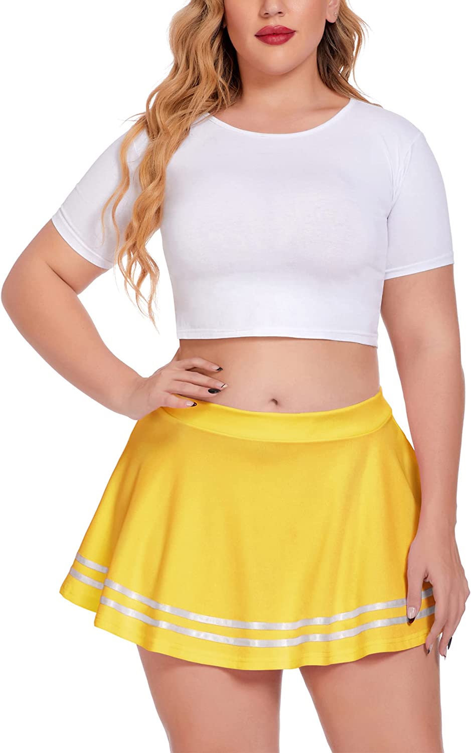 Avidlove Mini Skirt Pleated Elastic Waist Ruffle Sailor Skirts School Uniform Skirts Cheerleader