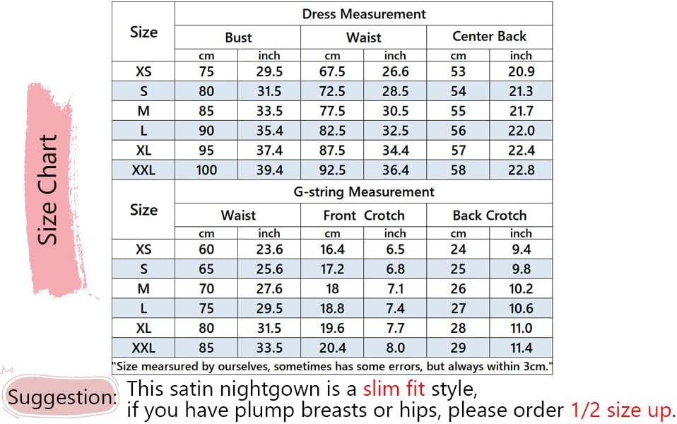 Avidlove Satin Babydoll Lingerie Nightwear Lace Chemise Nightgown Sleepwear