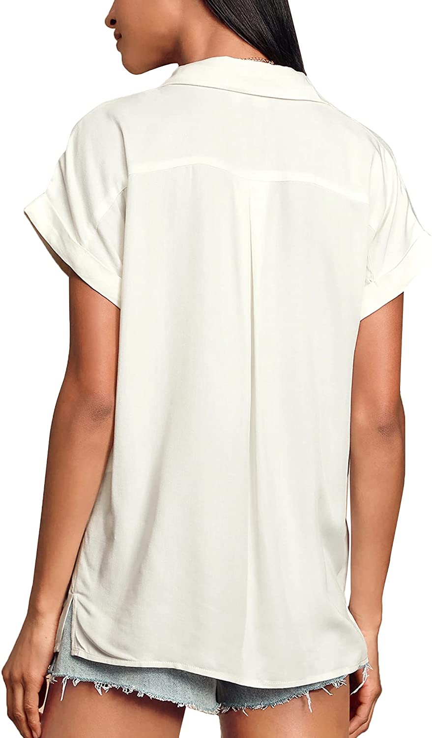 Button V -Neck Blouse