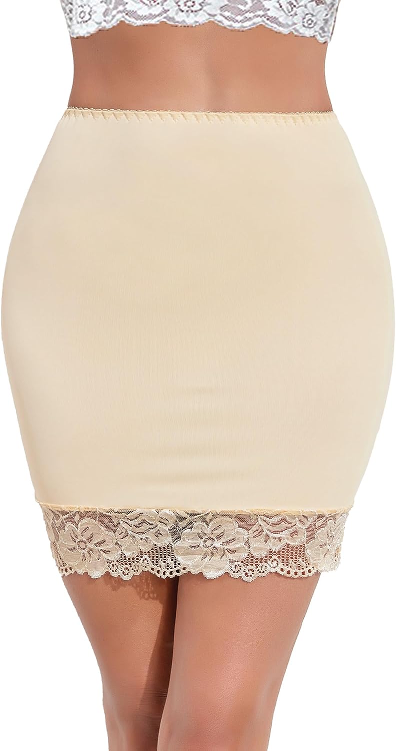 Avidlove Half Slips for Under Dresses Non Cling Lace Trim Slip Skirt