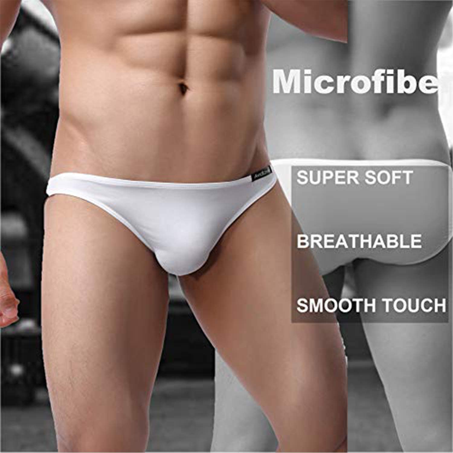 Avidlove Underwear Men's 4 Pack Classic Low Rise Stretchy Hip Briefs Bikini