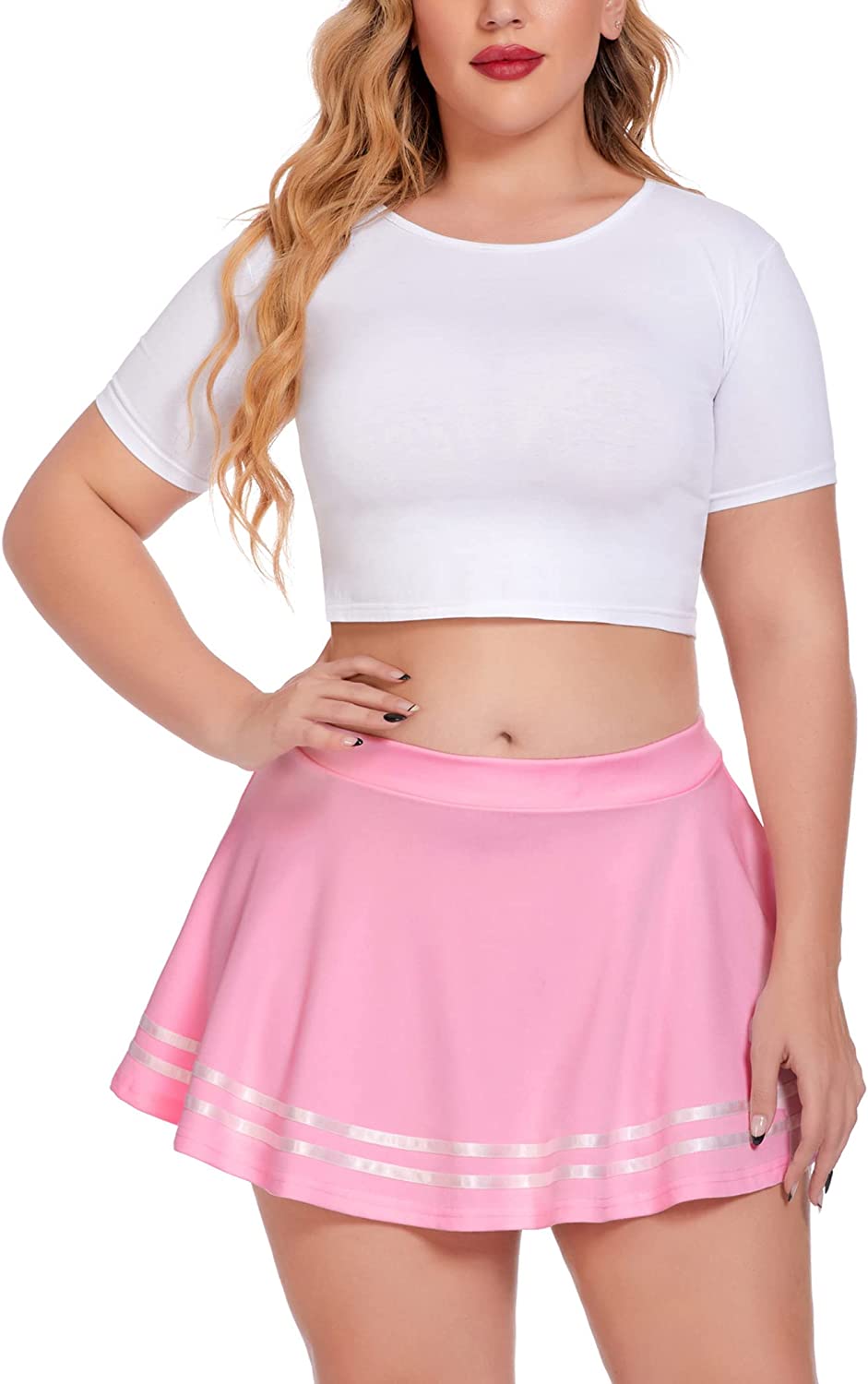 Avidlove Mini Skirt Pleated Elastic Waist Ruffle Sailor Skirts School Uniform Skirts Cheerleader
