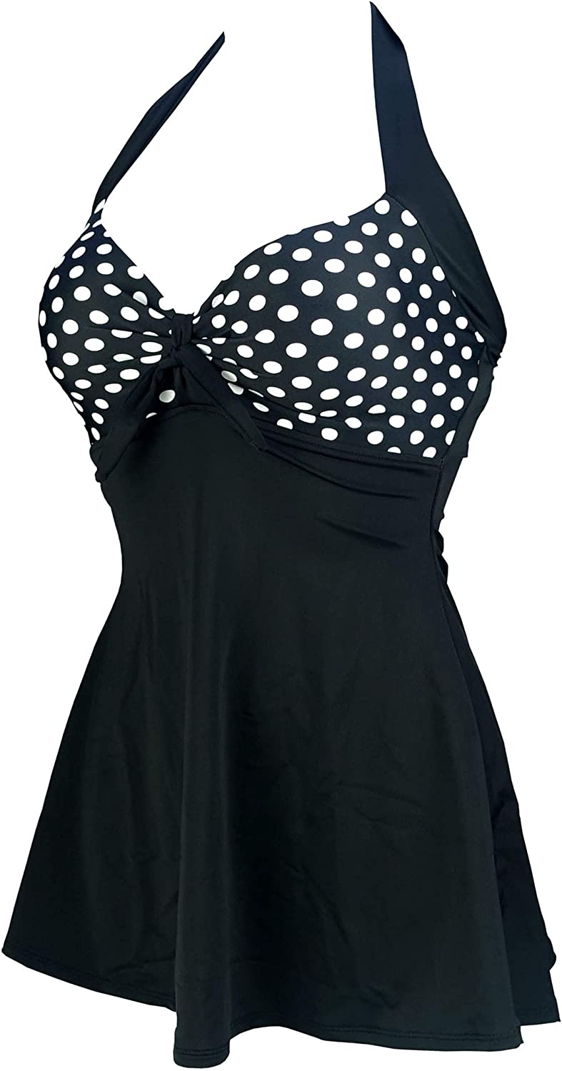 Avidlove Swimsuits for Two Piece Retro Tankini Set Halter Swimsuit Vintage Bathing Suits with Boyshorts