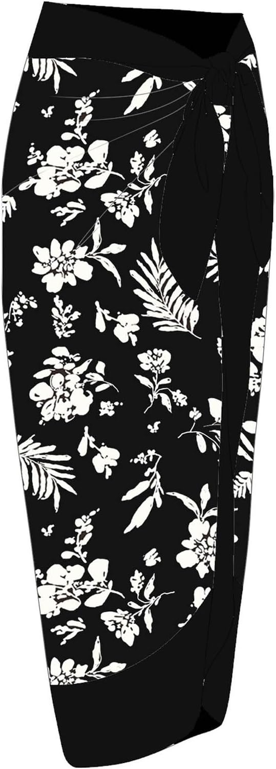 Sexy High Waist Split Swimsuit Skirt Cover - Black