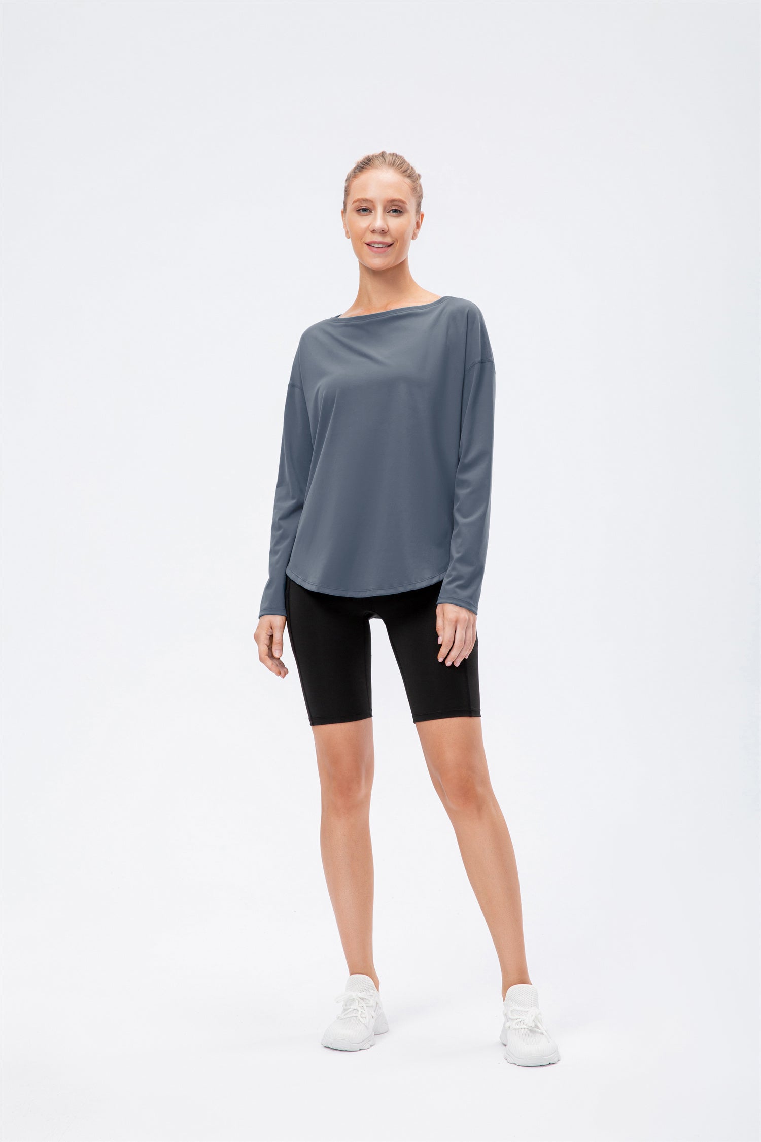 Long Sleeve Drape Cut Sportwear Curved Hem Tracksuit