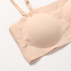 Gathering Breathable Backless Wireless Bra