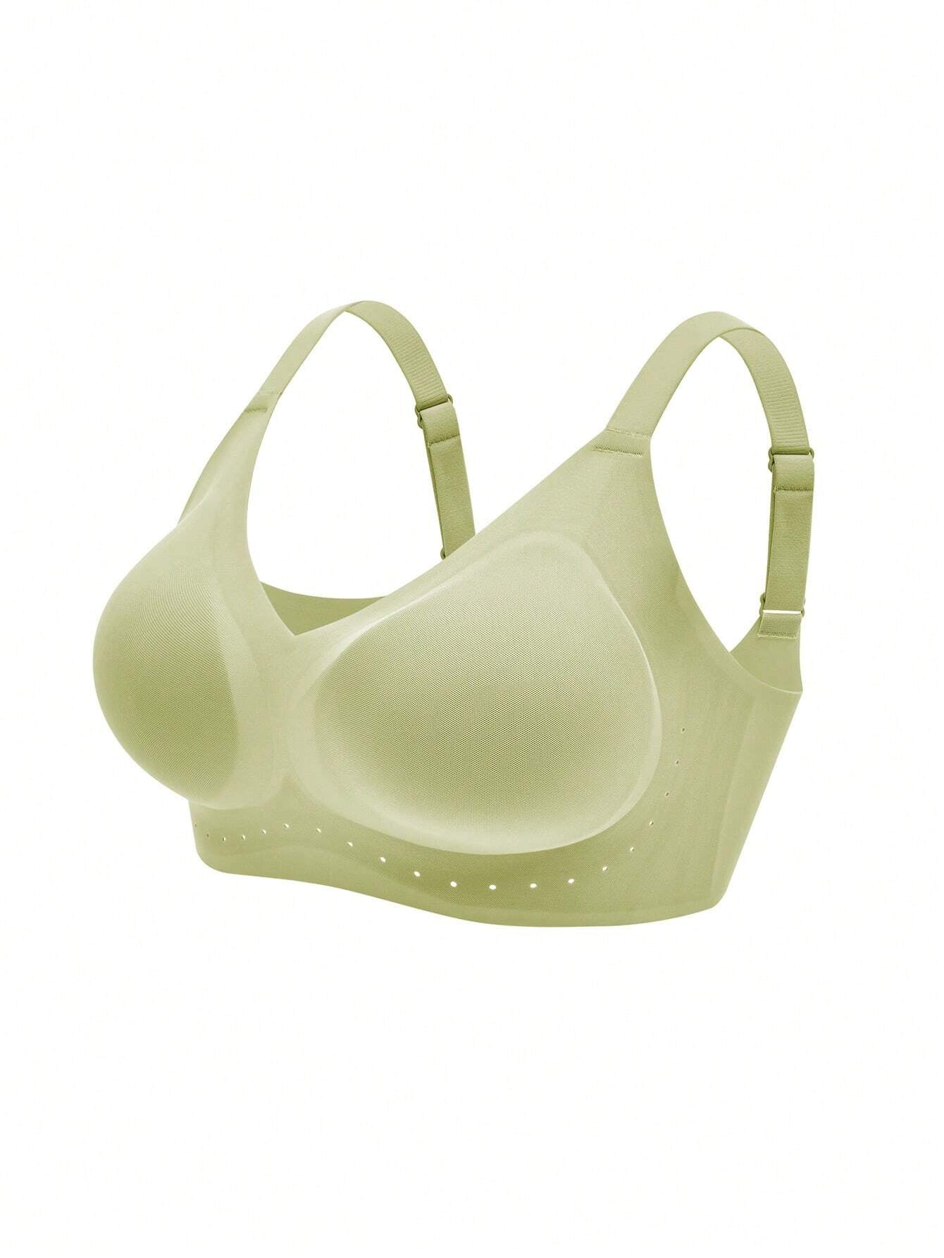 No Show Wireless Plunge Lounge Bra Green