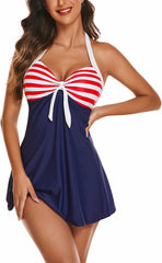 Avidlove Swimsuits for Two Piece Retro Tankini Set Halter Swimsuit Vintage Bathing Suits with Boyshorts