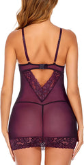 Avidlove Lingerie for Lace Chemises Strappy Babydoll Sleepwear Mini Dress S-XXXL