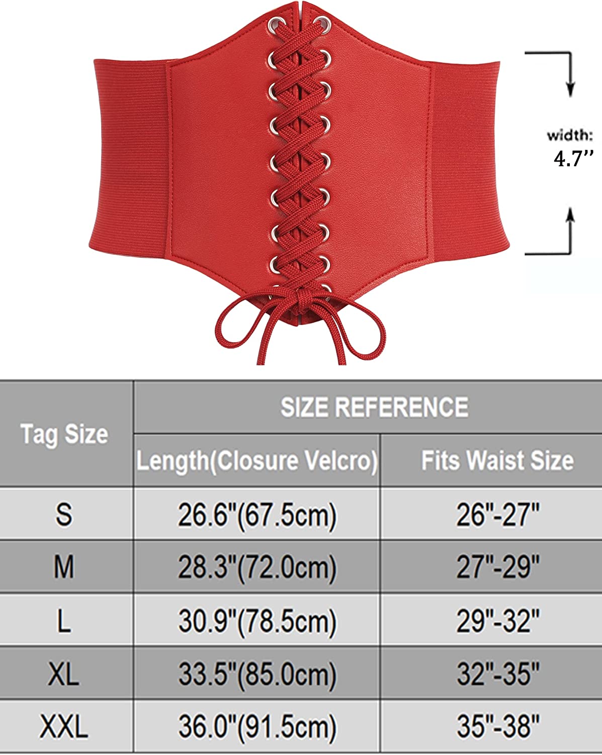 Avidlove Waspie Corset Belt Lace Up Waist Belt Leather Gothic Corset Belt