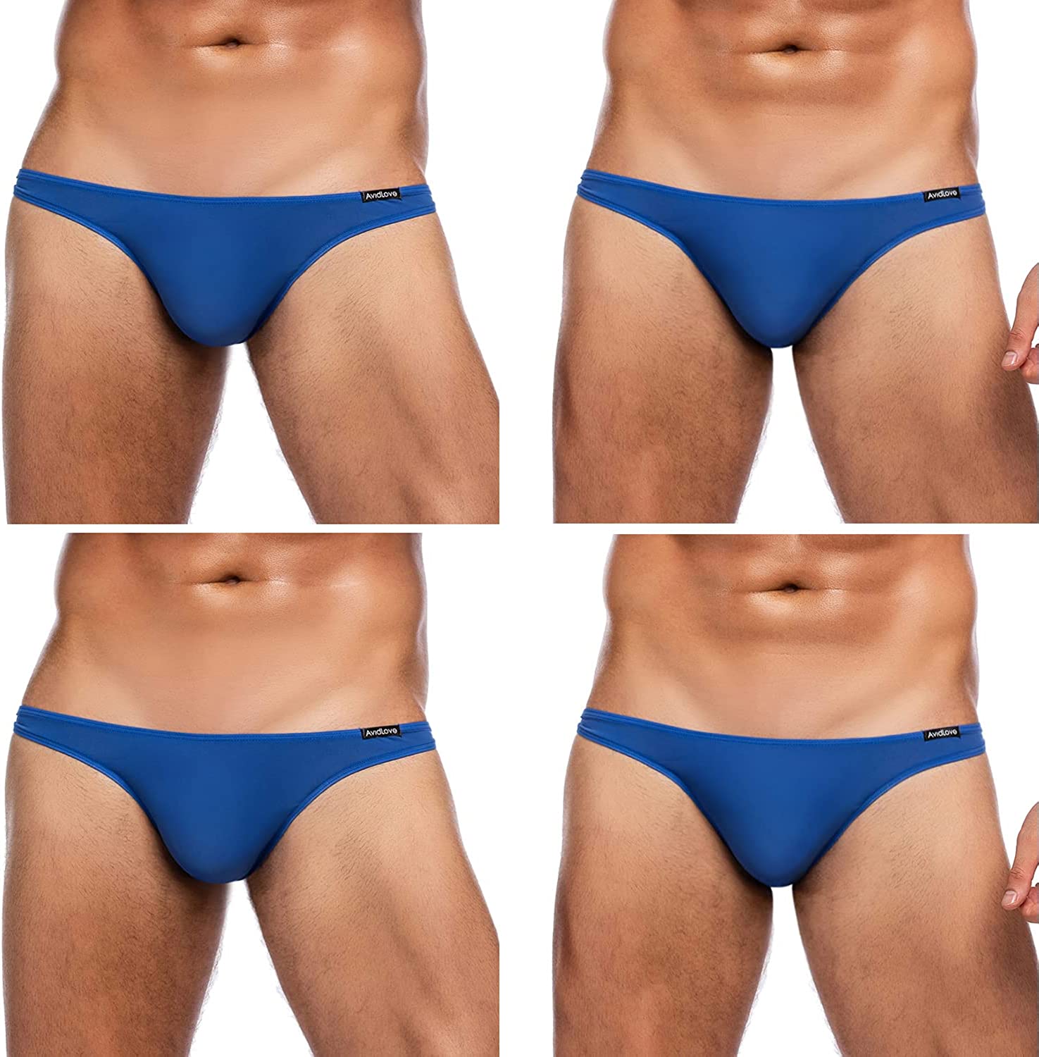Avidlove Underwear Men's 4 Pack Classic Low Rise Stretchy Hip Briefs Bikini