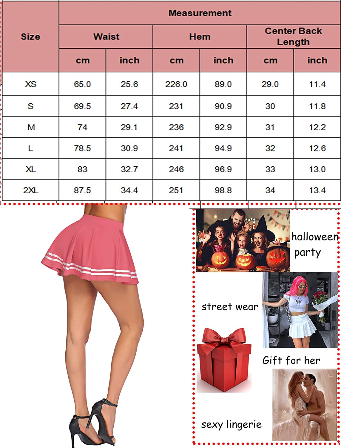 Avidlove Mini Skirt Pleated Elastic Waist Ruffle Sailor Skirts School Uniform Skirts Cheerleader