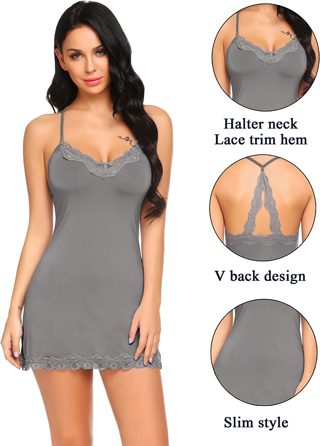 Avidlove Sleepwear Chemise Lingerie Cotton Nightgowns For Women