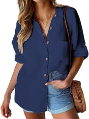 Blouse Tops with Pocket