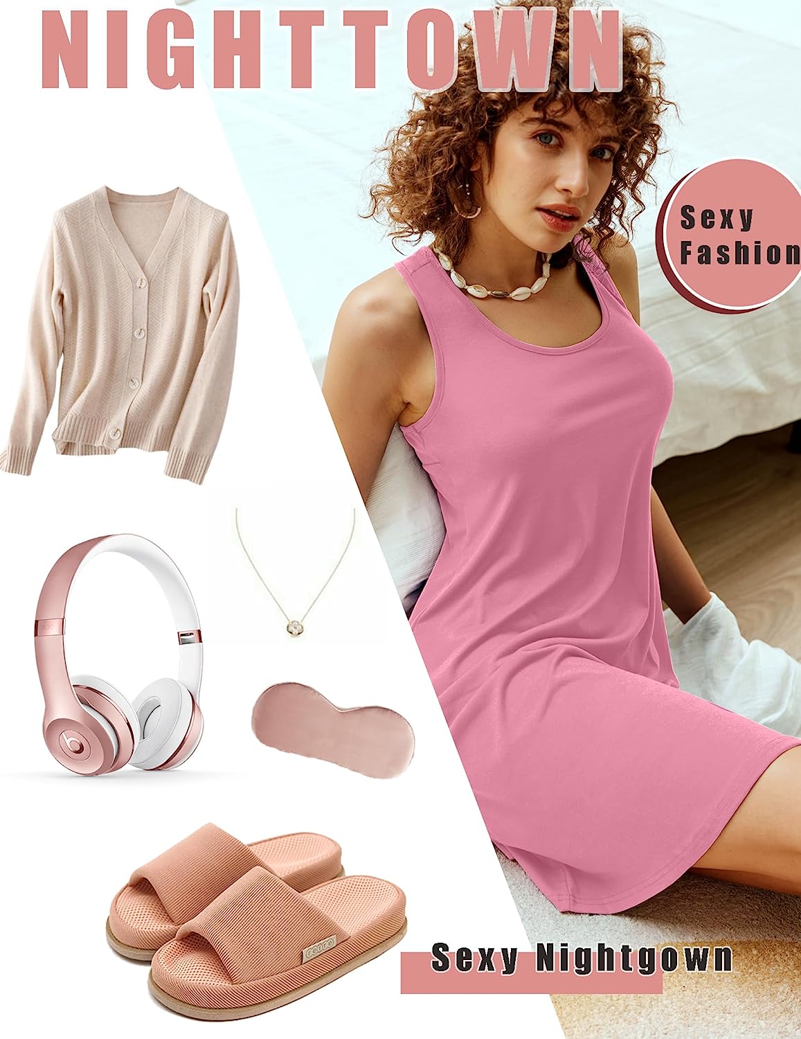 Avidlove Sleepwear for Tank Nightgown Chemise Racerback Sleeveless Sleep Dress