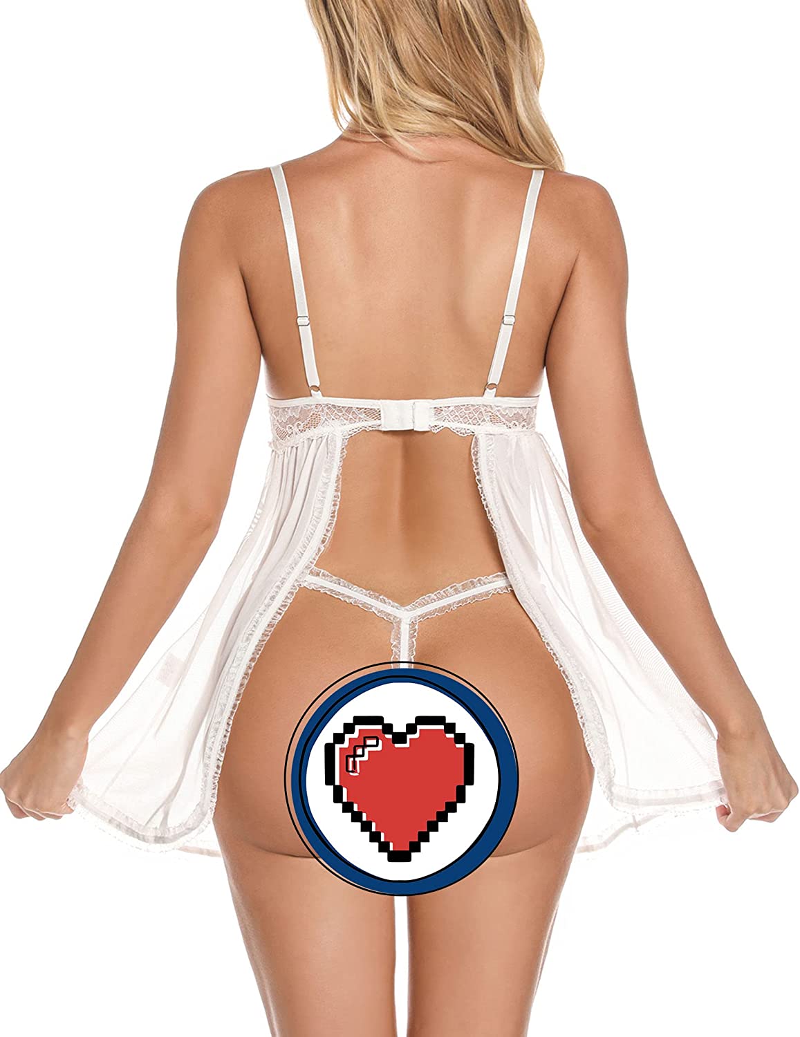 Avidlove Lingerie Babydoll Lace Chemise Bridal Nightgown Ruffle Sleepwear XS-XXL