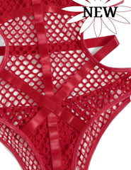 Avidlove One Piece Teddy bodysuits for Cut Out Babydoll Choker Lingerie Fishnet Leotard S-XXL