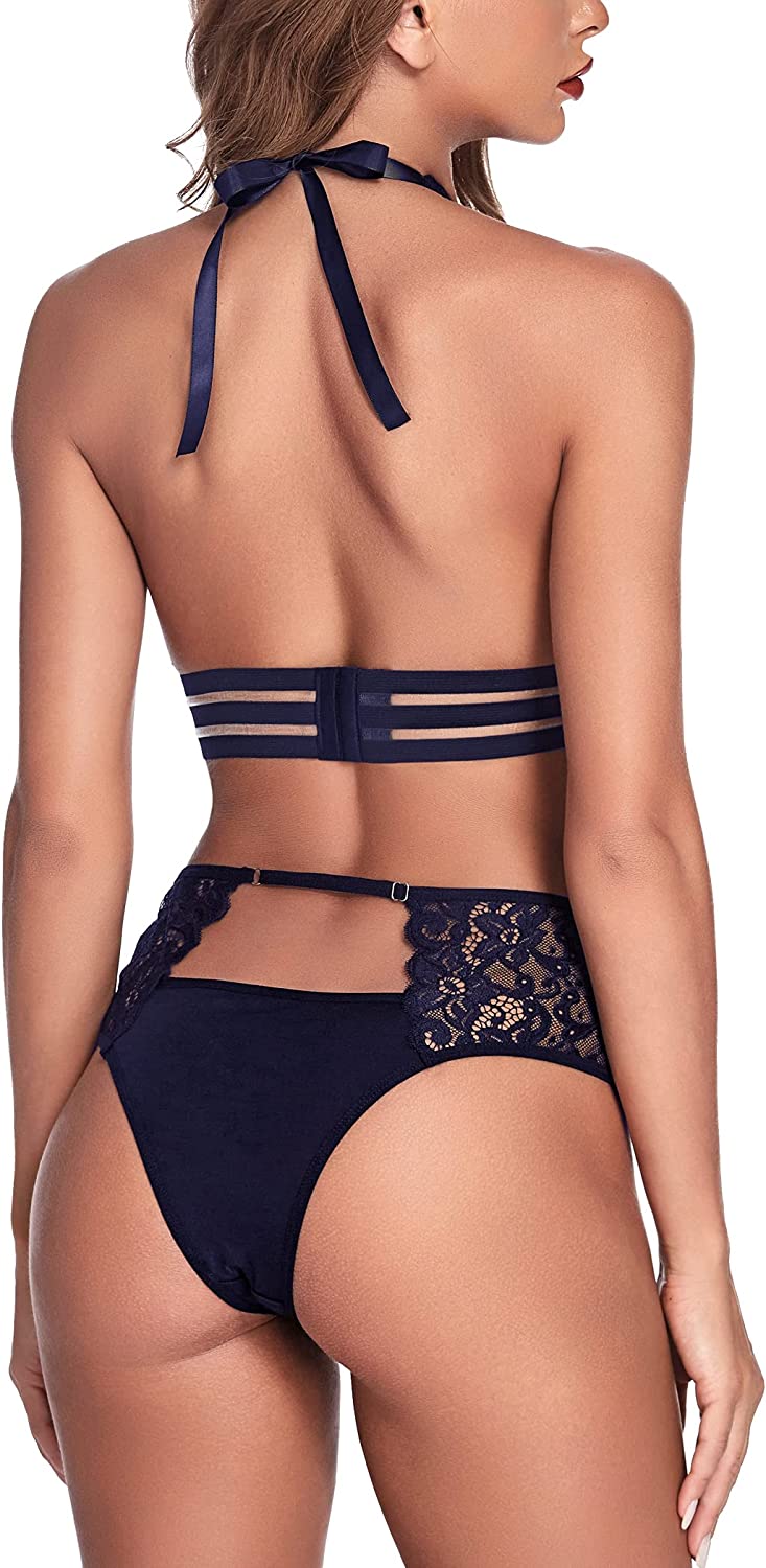 Avidlove Bra and Panty Set for Lace Lingerie Set Two Piece High Waist Lingerie