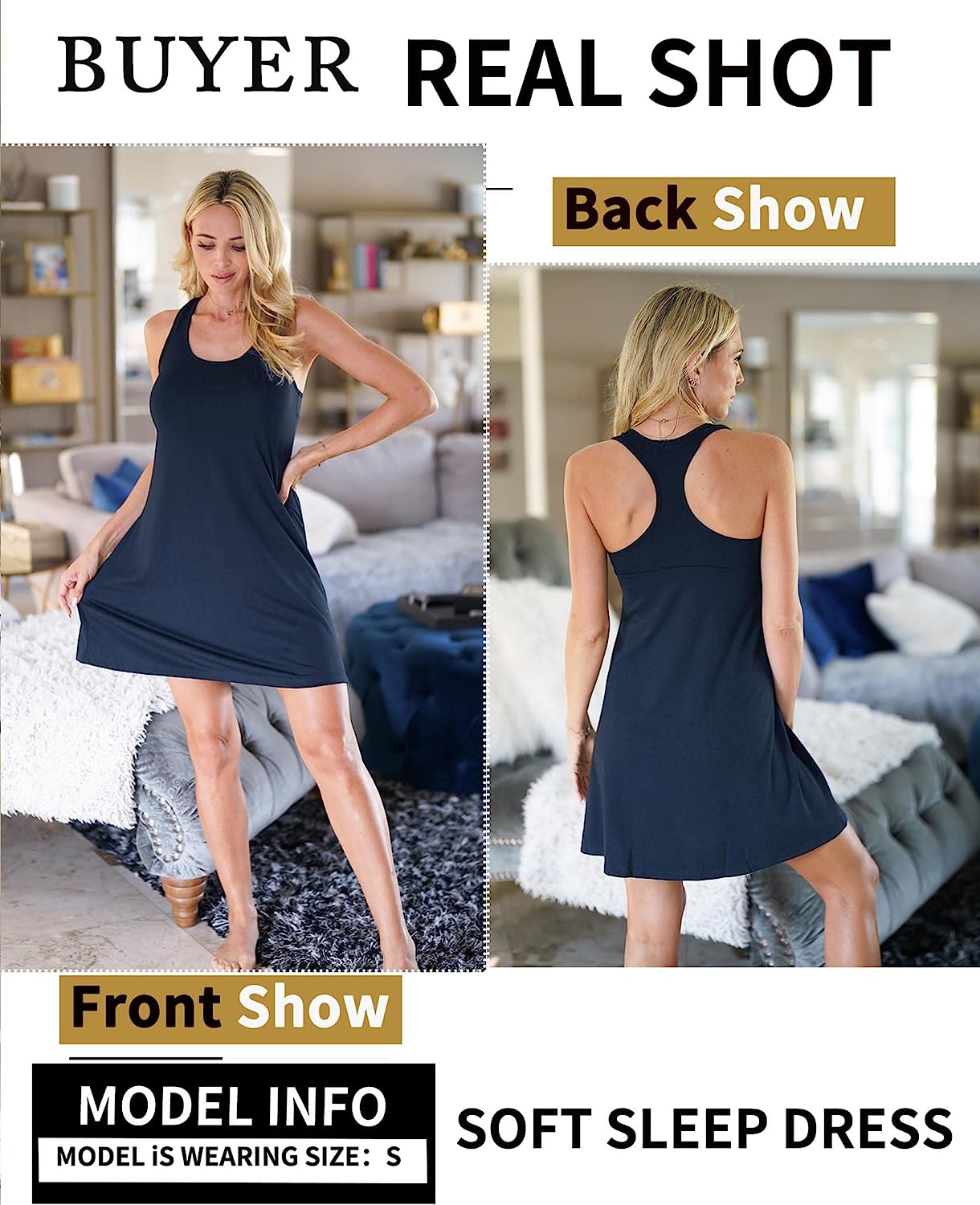 Avidlove Sleepwear for Tank Nightgown Chemise Racerback Sleeveless Sleep Dress