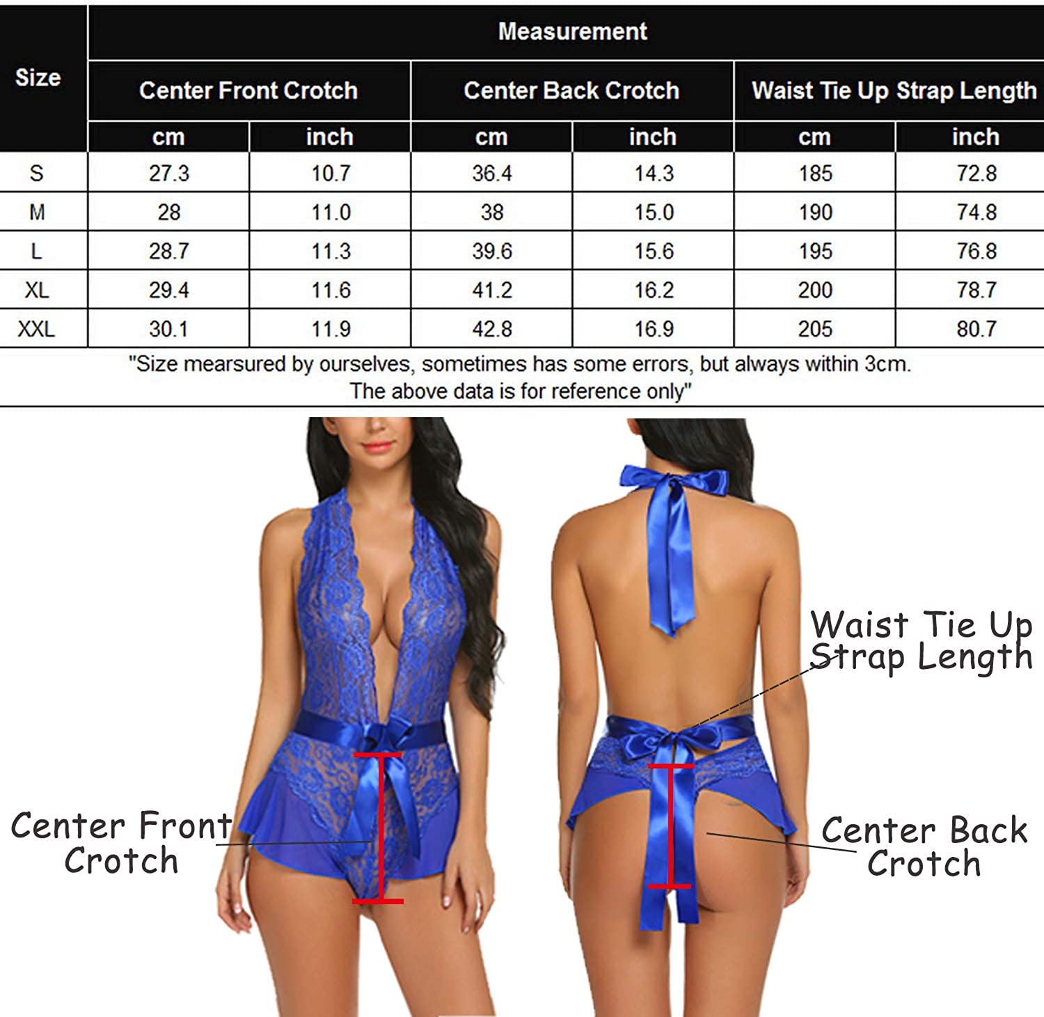 Avidlove Lingerie for Lace Teddy Bodysuit Halter V Neck One Piece Lingerie Babydoll XS-XXXL