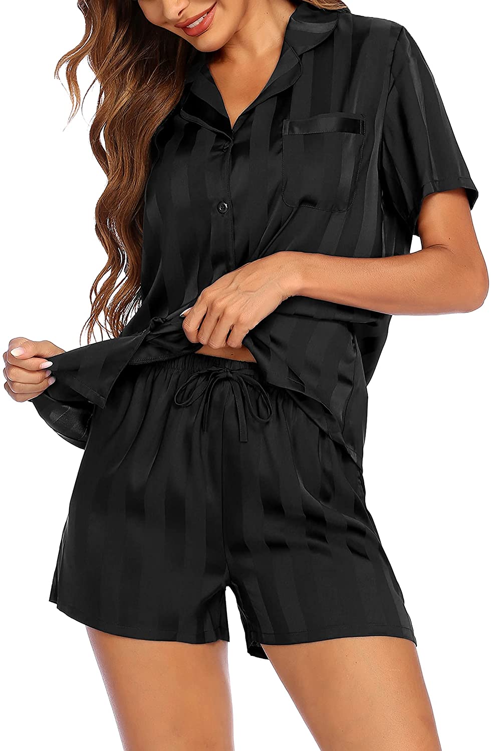 Silk Short Sleeve Pajama Set