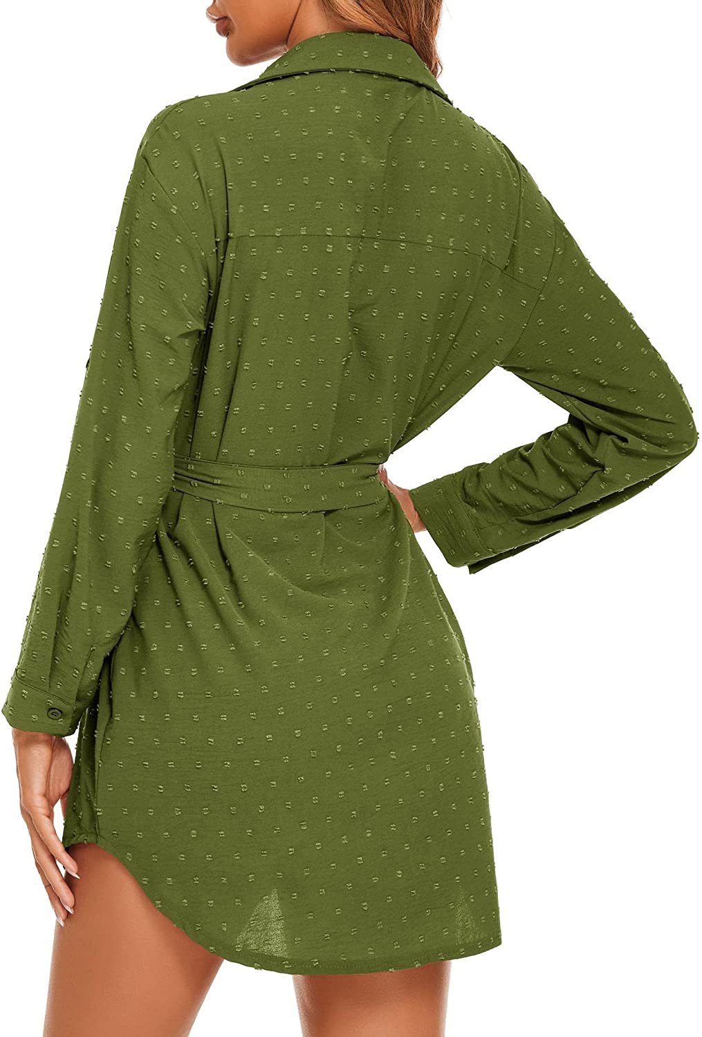 Mid-Long Blouse Tops with Belt