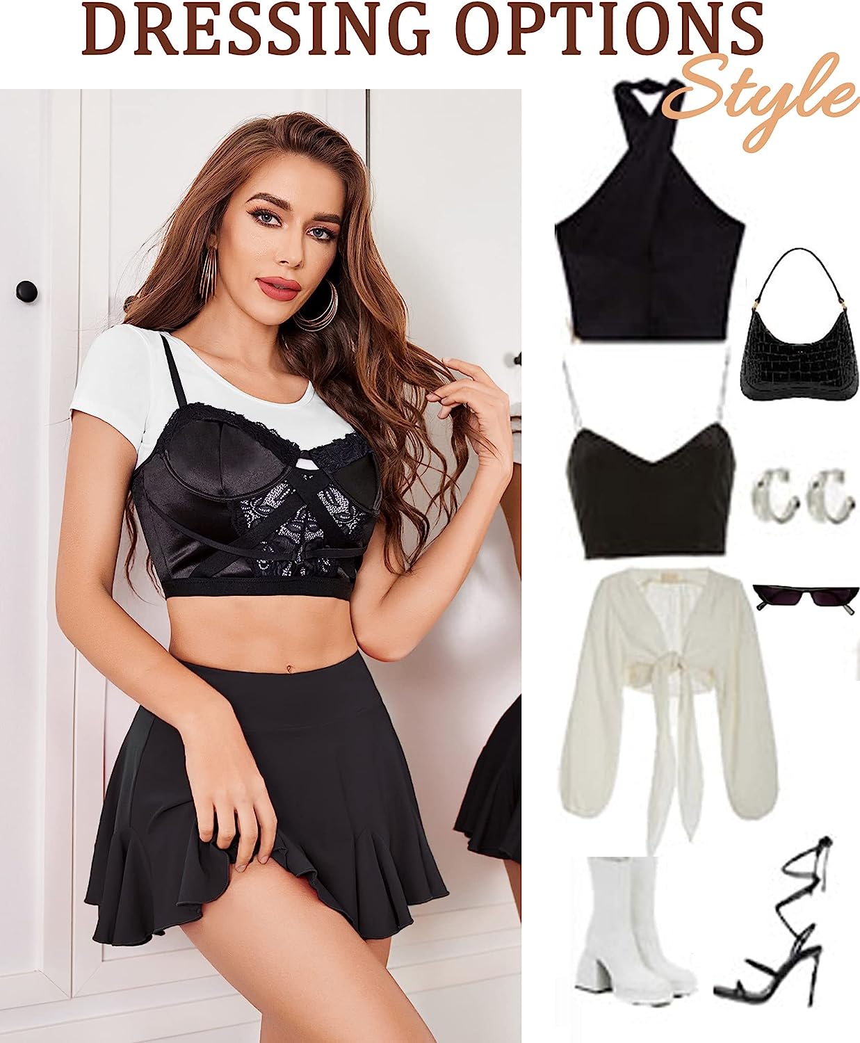 Avidlove Mini Skirt Pleated Skirts High Waist Skater Skirt Ruffle Lingerie Skirts S-XXL