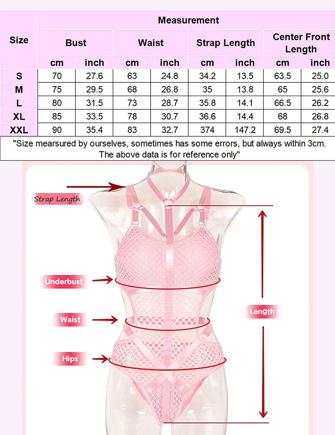 Avidlove One Piece Teddy bodysuits for Cut Out Babydoll Choker Lingerie Fishnet Leotard S-XXL