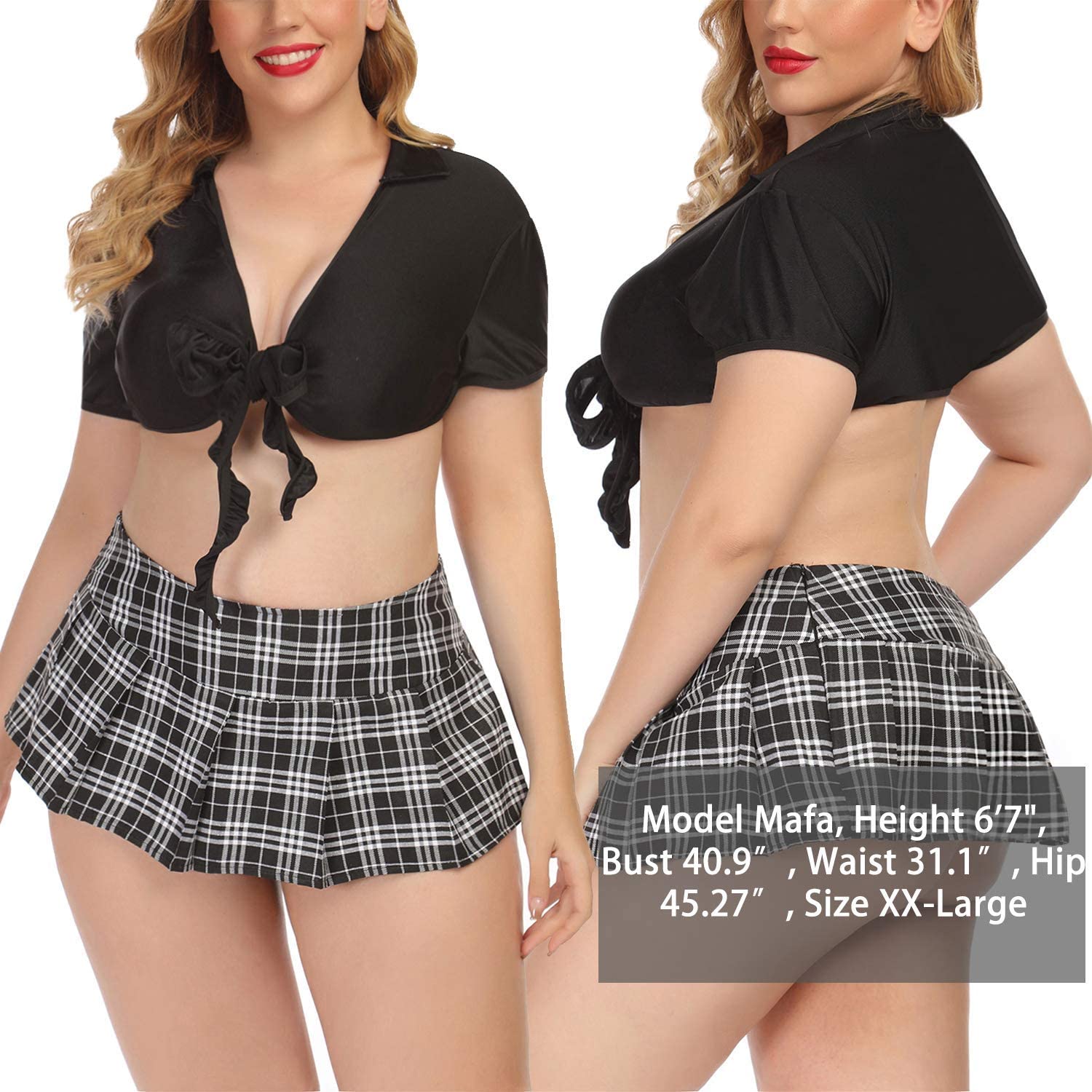 Avidlove Lingerie Role Play Costume Mini Plaid Skirt Schoolgirl Outfits