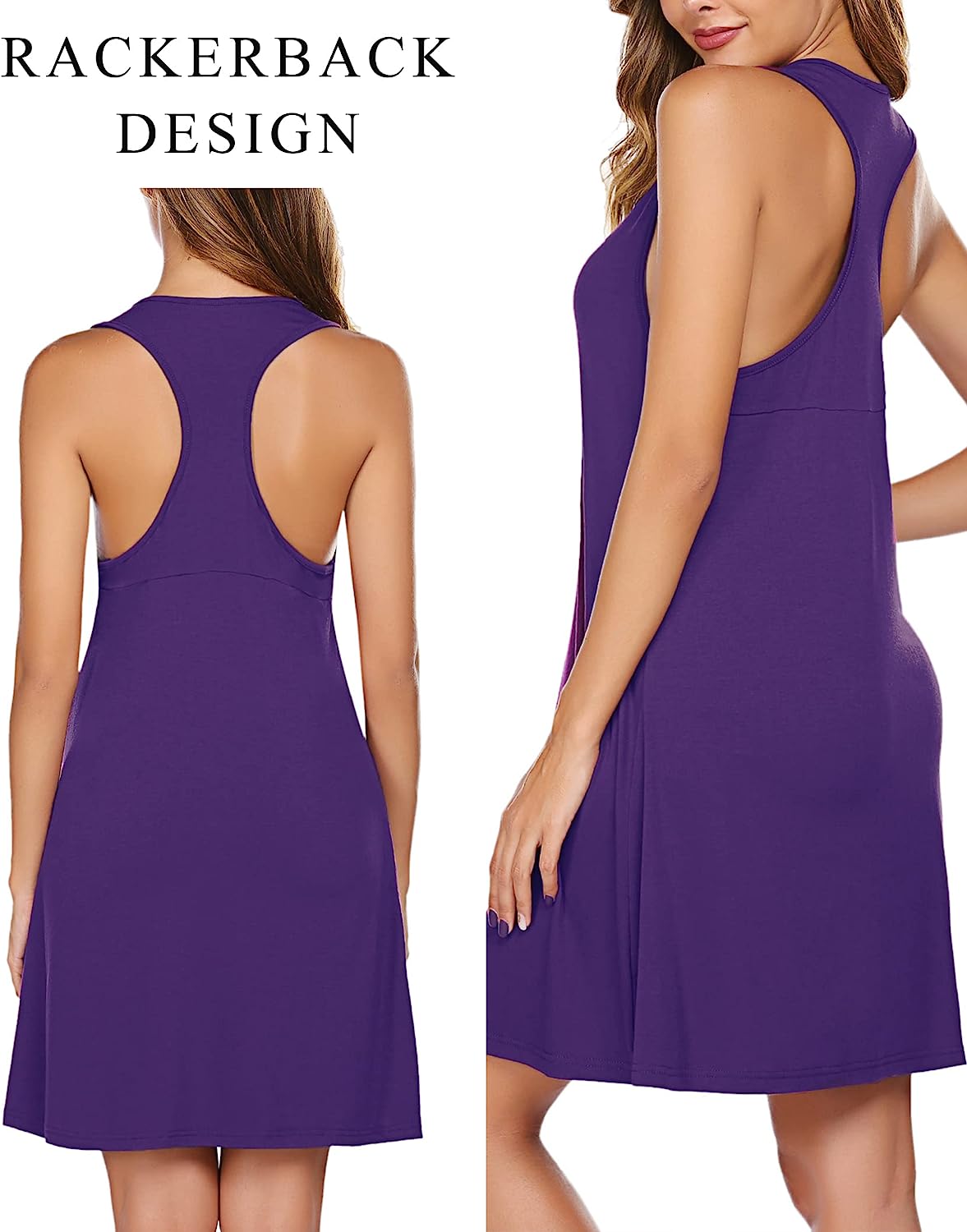Avidlove Sleepwear for Tank Nightgown Chemise Racerback Sleeveless Sleep Dress