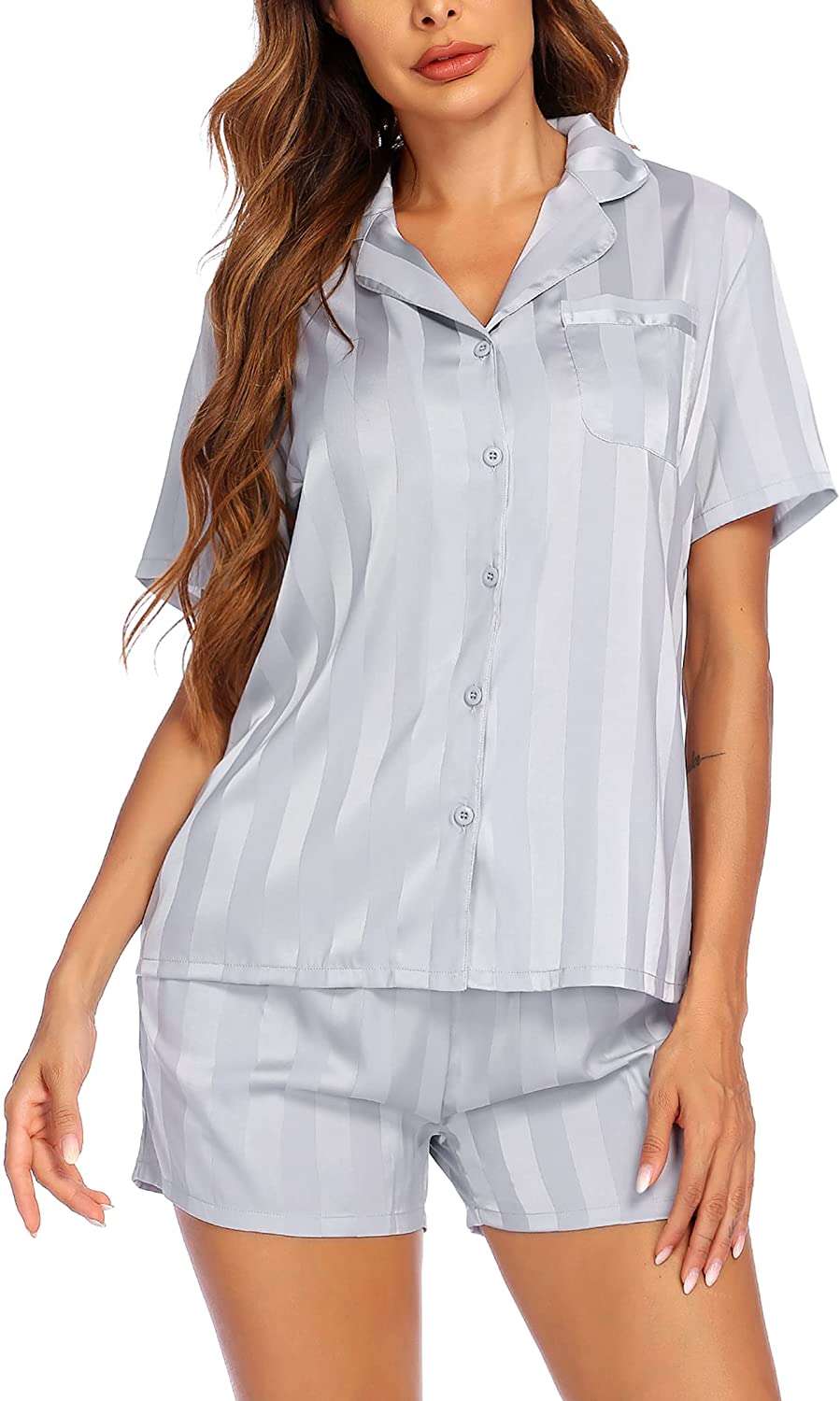 Silk Short Sleeve Pajama Set