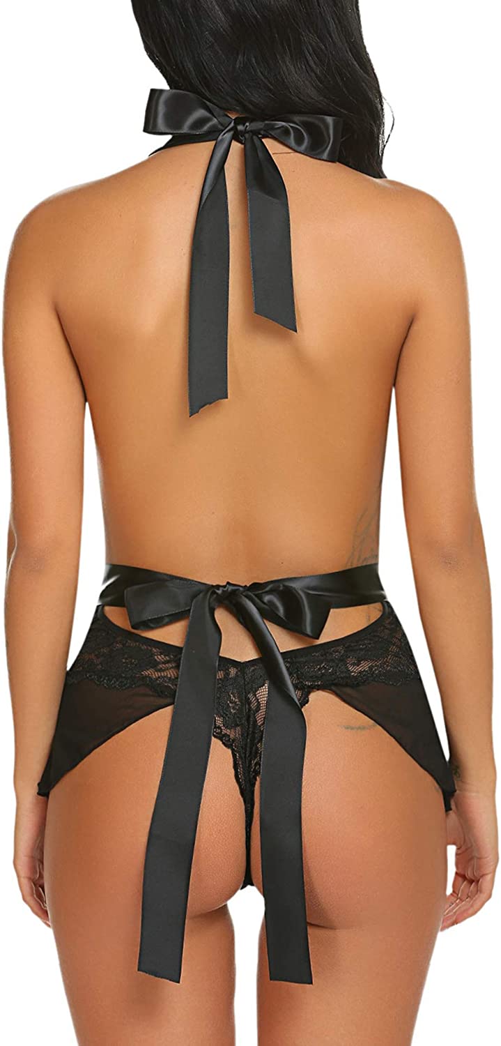 Avidlove Lingerie for Lace Teddy Bodysuit Halter V Neck One Piece Lingerie Babydoll XS-XXXL