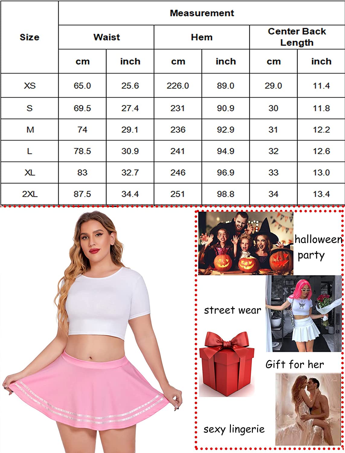 Avidlove Mini Skirt Pleated Elastic Waist Ruffle Sailor Skirts School Uniform Skirts Cheerleader
