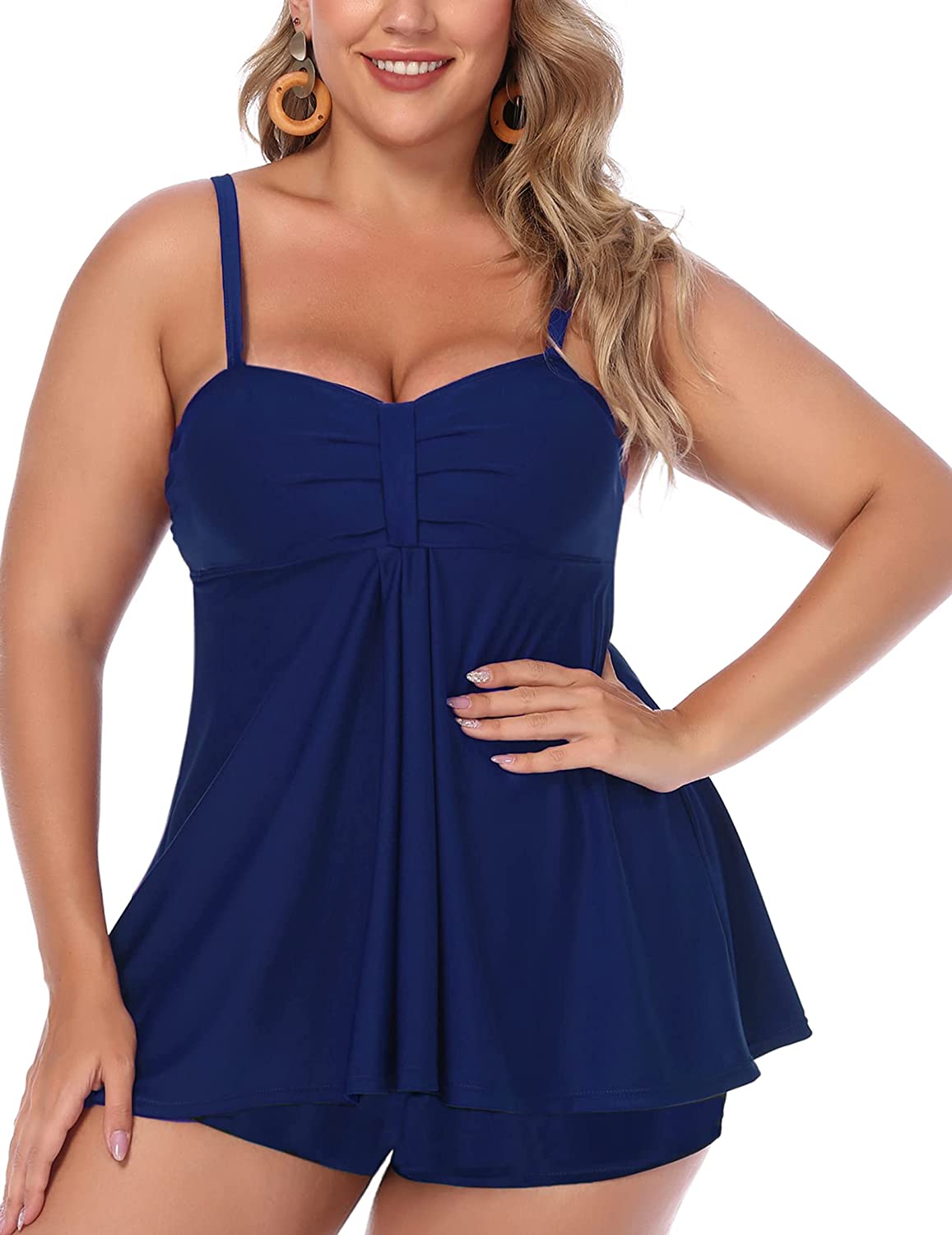 Avidlove Tankini Swimsuits Two Piece Bathing Suit with Shorts Retro Sailor Stripe Dot Tankini Set