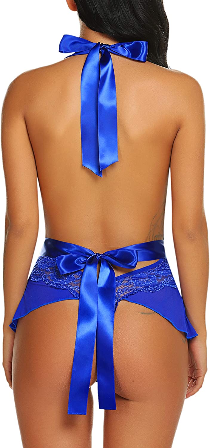 Avidlove Lingerie for Lace Teddy Bodysuit Halter V Neck One Piece Lingerie Babydoll XS-XXXL