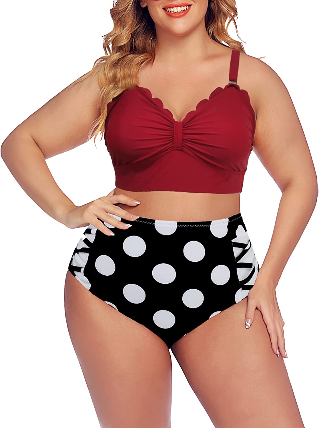 Avidlove Swimsuit for High Waisted Bikini Tummy Control 2 Piece Swimwear Bathing Suits S~4XL