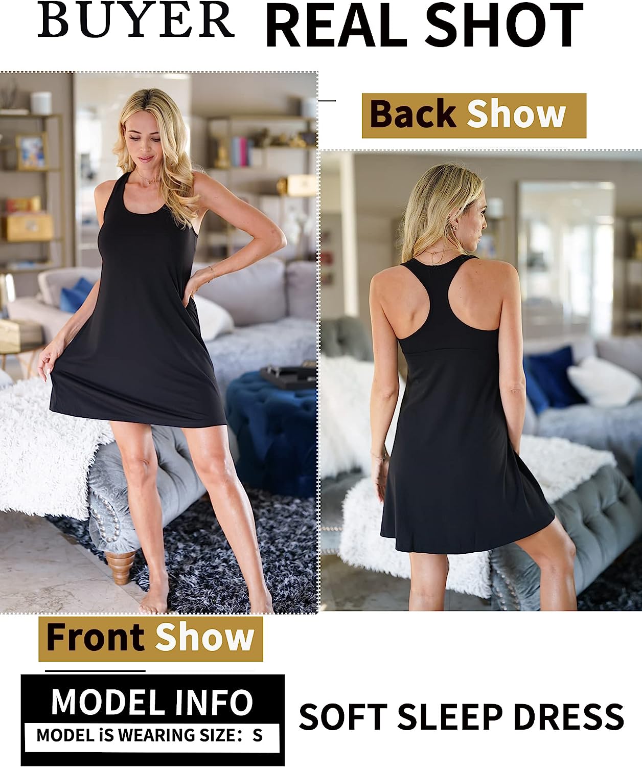 Avidlove Sleepwear for Tank Nightgown Chemise Racerback Sleeveless Sleep Dress
