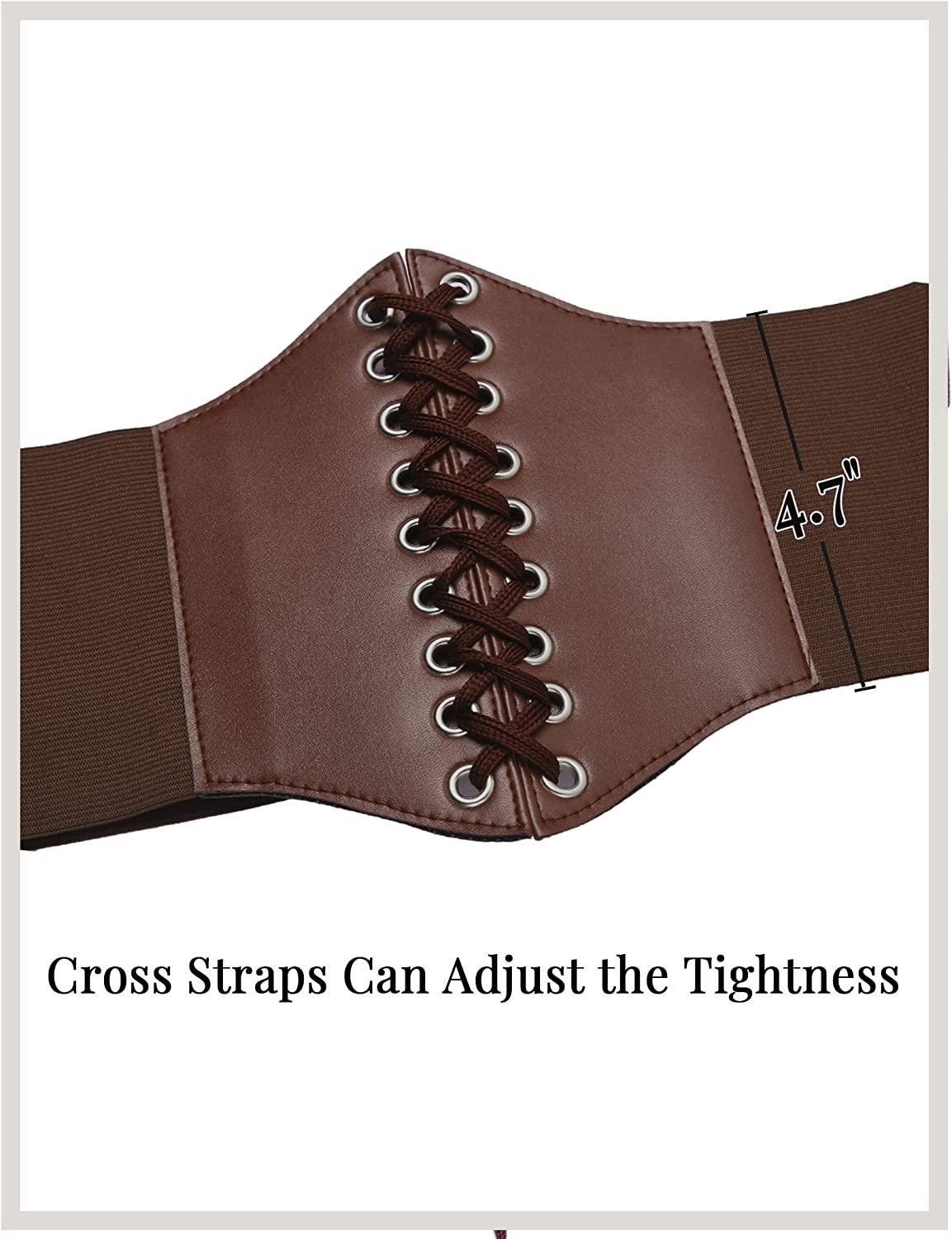 Avidlove Waspie Corset Belt Lace Up Waist Belt Leather Gothic Corset Belt