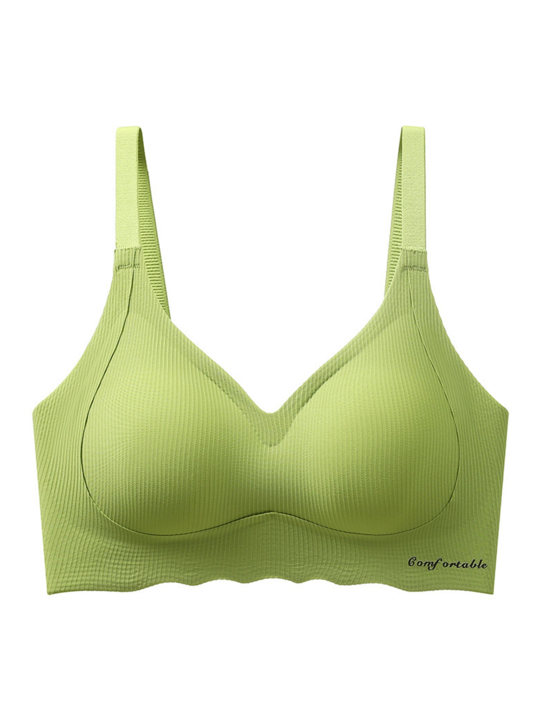 Adjustable Seamless Wireless Bra, Lifting, Gathering, Breathable & Comfortable Green