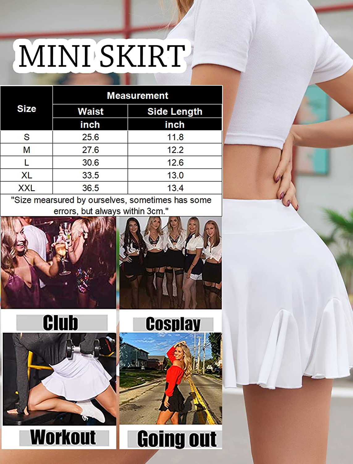 Avidlove Mini Skirt Pleated Skirts High Waist Skater Skirt Ruffle Lingerie Skirts S-XXL