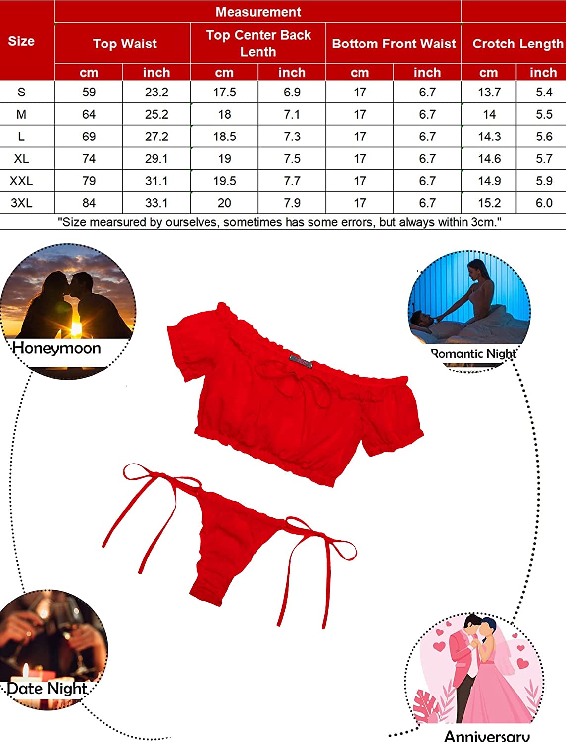 Avidlove Bra and Panty Set Ruffle Lingerie Set Mesh Babydoll Chemise