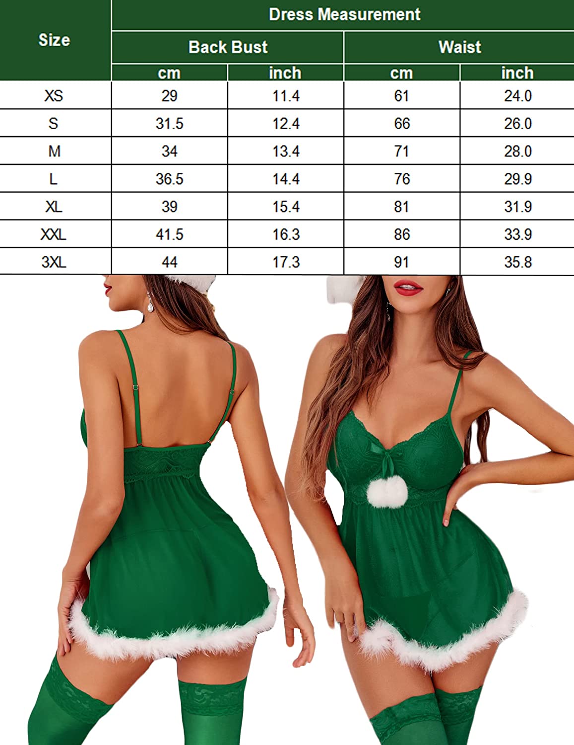 Avidlove Christmas Lingerie Red Santa Babydoll Lace Chemise Sleepwear Dress Christmas dresses for women