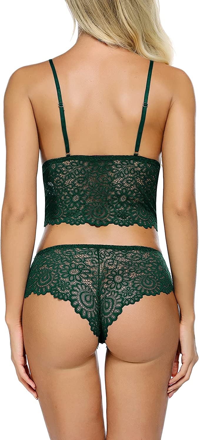 Avidlove Lingerie Set Lace Bra and Panty Set Two Piece Babydoll Underwear