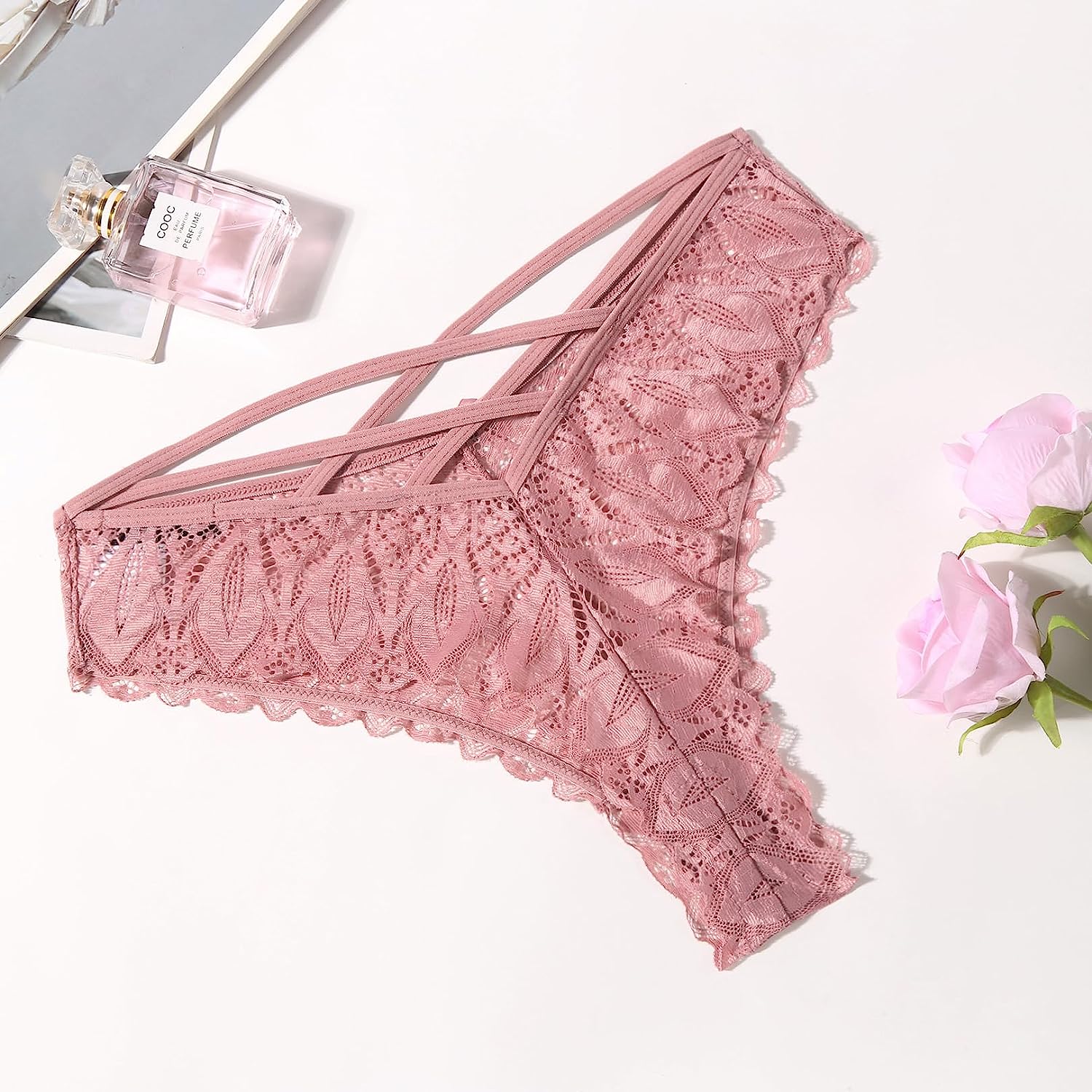 Avidlove Cheeky Panties for Lace Criss Cross Bikini Underwear Pack