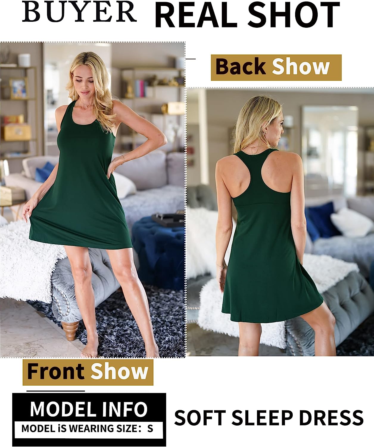Avidlove Sleepwear for Tank Nightgown Chemise Racerback Sleeveless Sleep Dress